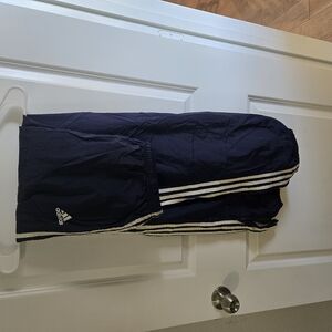 Adidas Black Track Pants with White Stripes